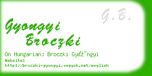 gyongyi broczki business card